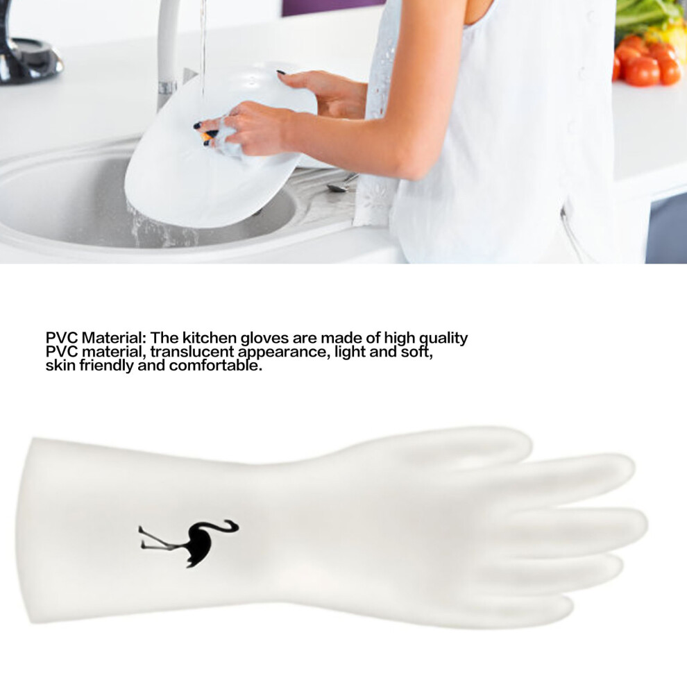 Reusable Kitchen Cleaning Gloves PVC Thickened Dishwashing Gloves Skid Resistant Household Gloves3# L(11cm / 4.33in)-image-OPC-PHVQWS5-NEW