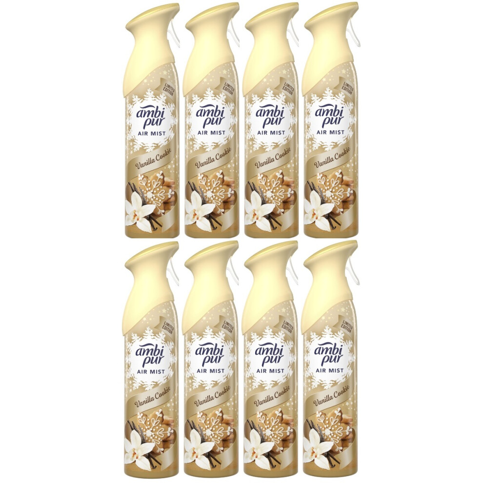 Ambi Pur 8 X 185 Ml Febreze/Ambi Pur Air Mist Air Freshener Spray - Vanilla Cookie