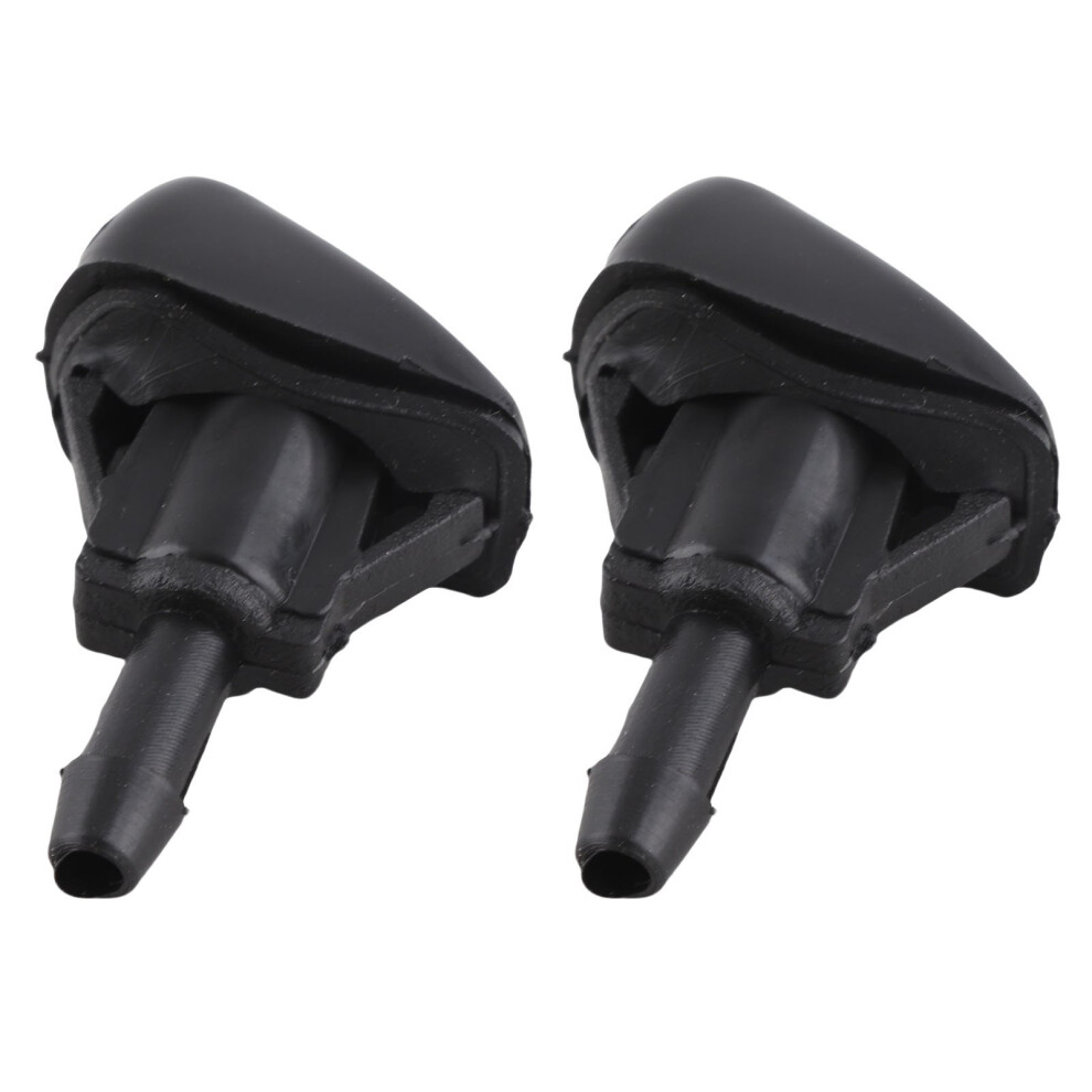 2Pcs Front Windshield Nozzle Abs High Strength Windscreen Washer Jet Black 7671321663118