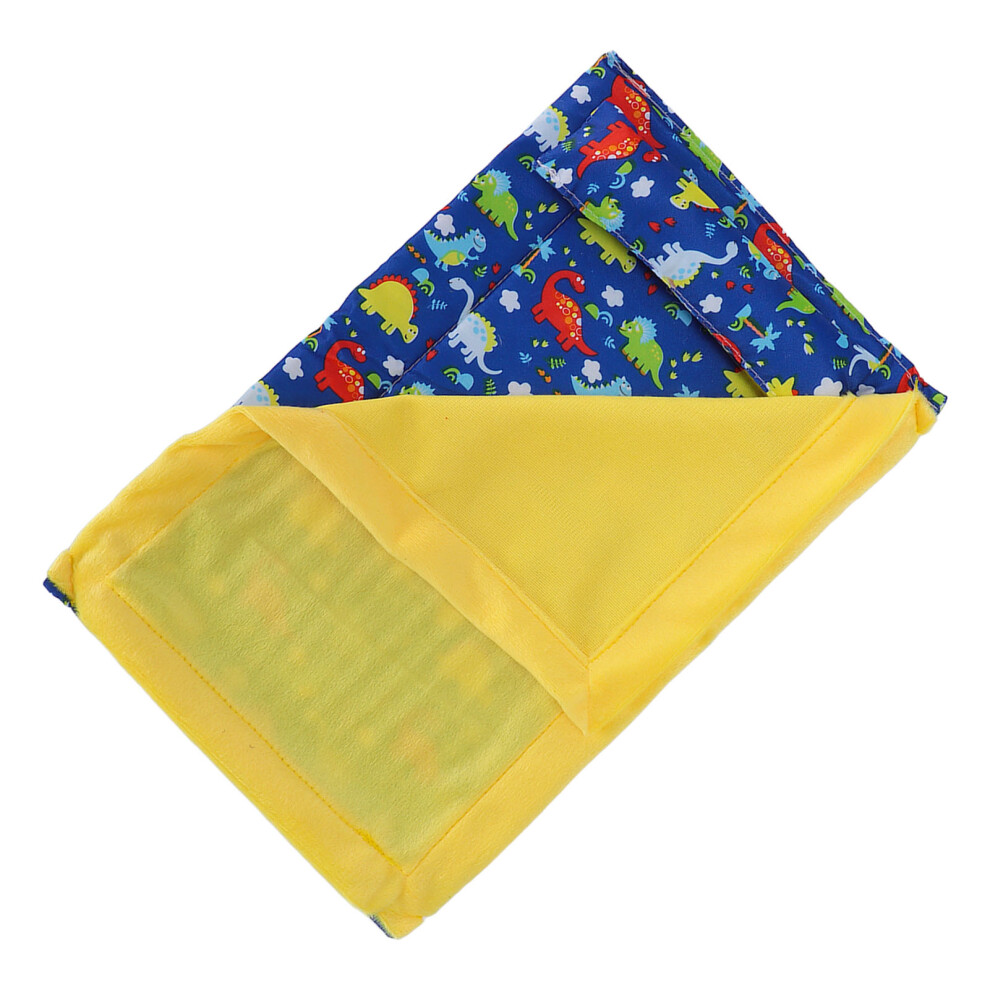Reptile Sleeping Bag Soft and Warm Bearded Dragon Bed with Pillow for Bearded Dragon Leopard Gecko(Dinosaur Yellow Quilt )