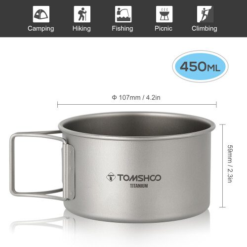 Cuenco de titanio con asas plegables S 450ml/550ml 2