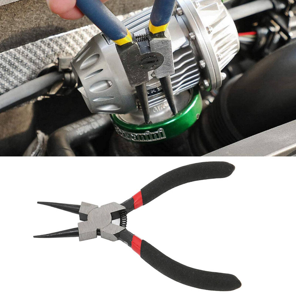 Internal Straight Circlip Pliers Carbon Steel Rubber Snap Ring Pliers With Non Slip Handle 5In 9341321667796