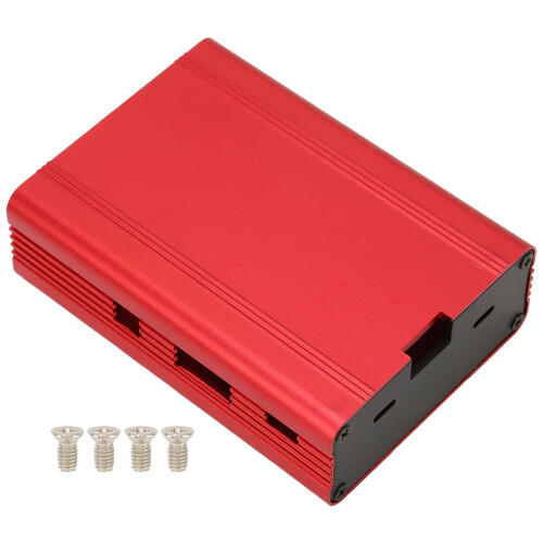 Carcasa de aluminio roja con enfriamiento para Raspberry Pi 3/3B+/2B 1