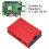 Carcasa de aluminio roja con enfriamiento para Raspberry Pi 3/3B+/2B 12