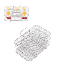 3 pezzi 19x12x11,5 cm rack per friggere in acciaio inossidabile 8QT