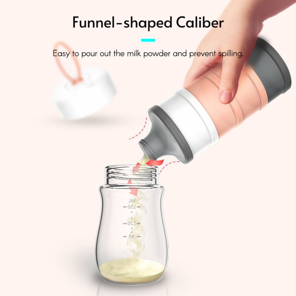 Portable 4-Layer Baby Formula Dispenser Travel Baby Milk Powder Container with Carry Handle Storage Container for Snacks Nuts Candy
