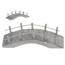 1:12 Puente arqueado para casa de muñecas de abedul, 15 cm, miniatura