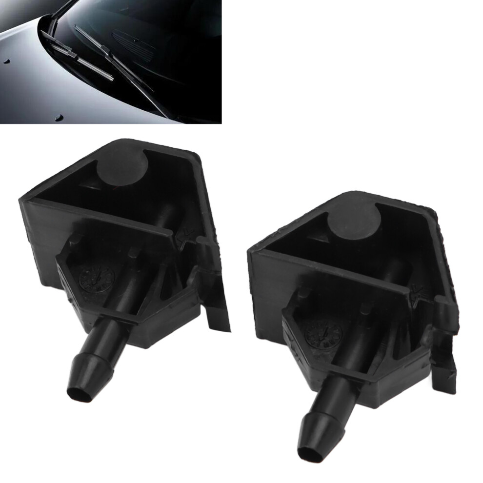 Pair Of Front Windshield Washer Nozzle 28932ÂJd000 Abs Wearproof Replacement For Nissan Black 6911321670619
