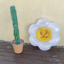 Anillo hinchable de girasol amarillo 80x70cm, máximo 35 kg