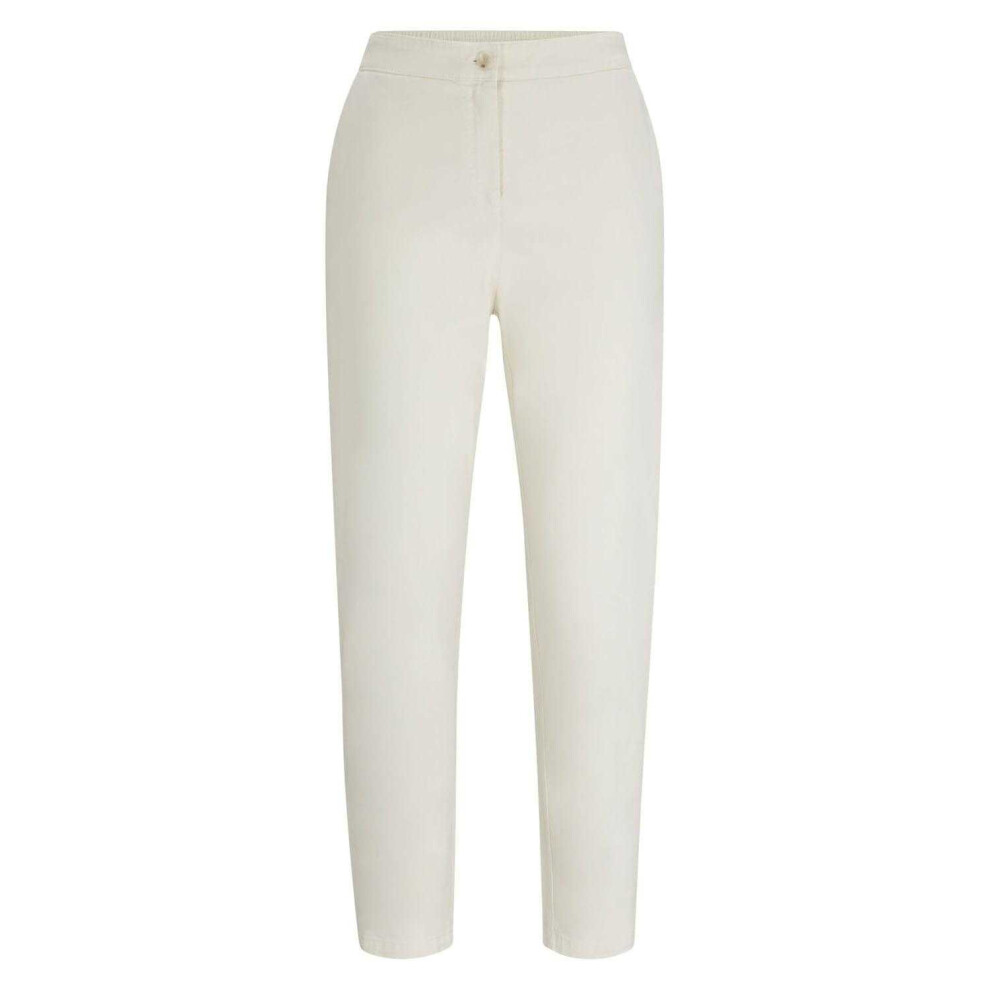 (8 UK, White) Boss Womens/Ladies Tolinda-D Elasticated Waist Trousers