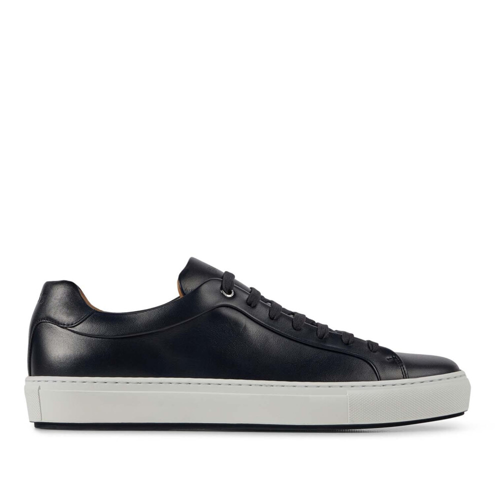 (6 UK, Dark Blue) Boss Mens Mirage Leather Tennis Trainers