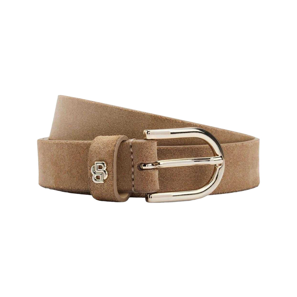 (26in, Beige) Boss Womens/Ladies Monogram Suede Belt
