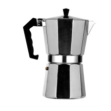 Cafetera moka de 12 tazas, 600 ml, aluminio plateado, octogonal