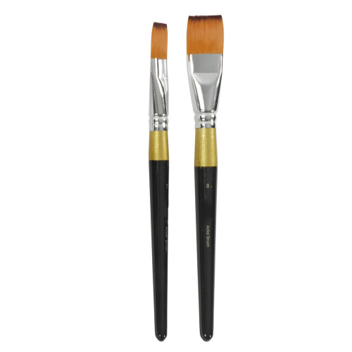 Juego de 8 pinceles - mango negro, ergonómico 2