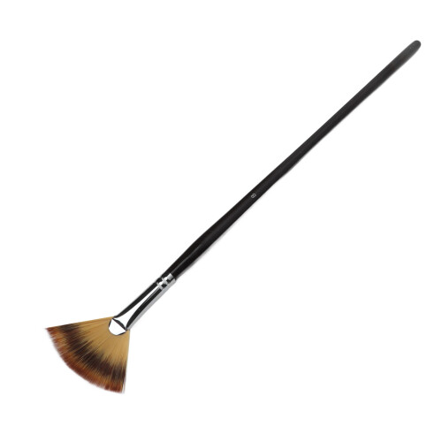 Conjunto de 3 pinceles abanico de madera natural - mango largo 2