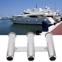 Porte-cannes de bateau à 3 tubes en acier inoxydable 304, diamètre 53 mm, couleur comme sur l'image