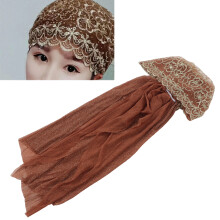 Hiyab para mujeres musulmanas de gasa, elástico, talla única, color café.