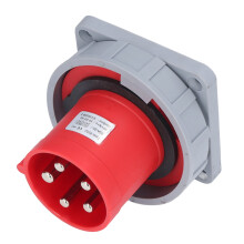 Conector impermeable de 5 pines, 3P+N+E, de nylon+latón, 63 A