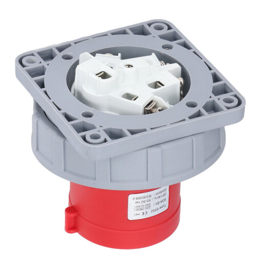Conector impermeable de 5 pines, 3P+N+E, de nylon+latón, 63 A 2