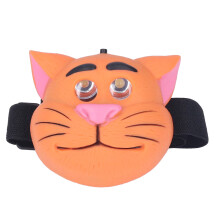 Linterna frontal blanca para niños con forma de gato 2xAAA 3.1in x 2.6in