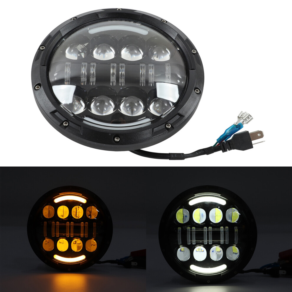 7In Motorcycle Led Headlight 6000K Lighting 3000Lm 12V 80W Waterproof Universal White 8271321676409