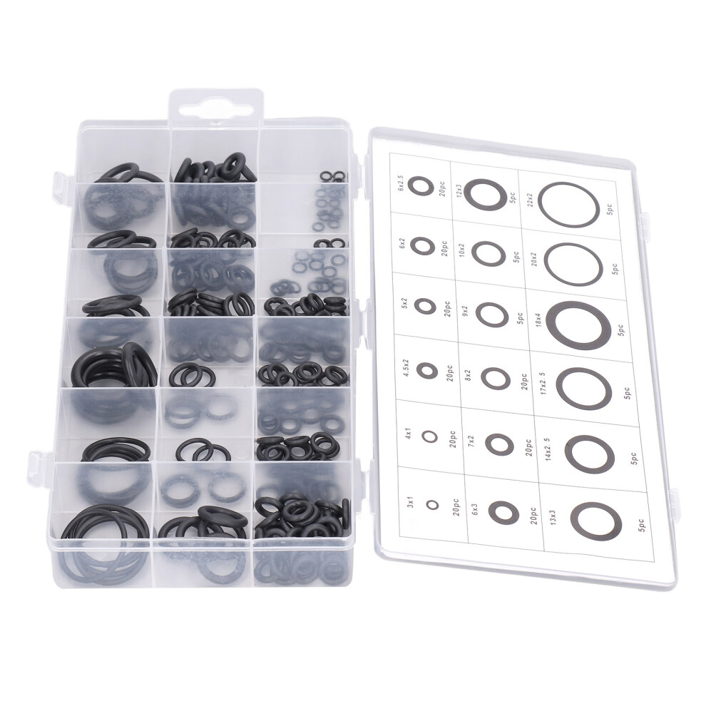 225Pcs O Ring Assortment Rubber Sealing Gaskets Multifunctional Wear Resistant Washer Kit 8091321677134