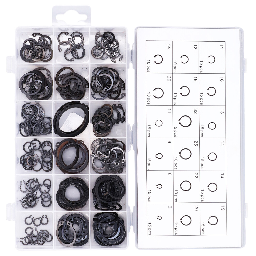 225Pcs C Clip Circlip Snap Ring Retaining Fastener Hardware Set Kit For Machine Vehicle 9491321677148
