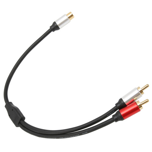 Cable divisor en Y de 1 RCA hembra a 2 RCA macho, ABS 2