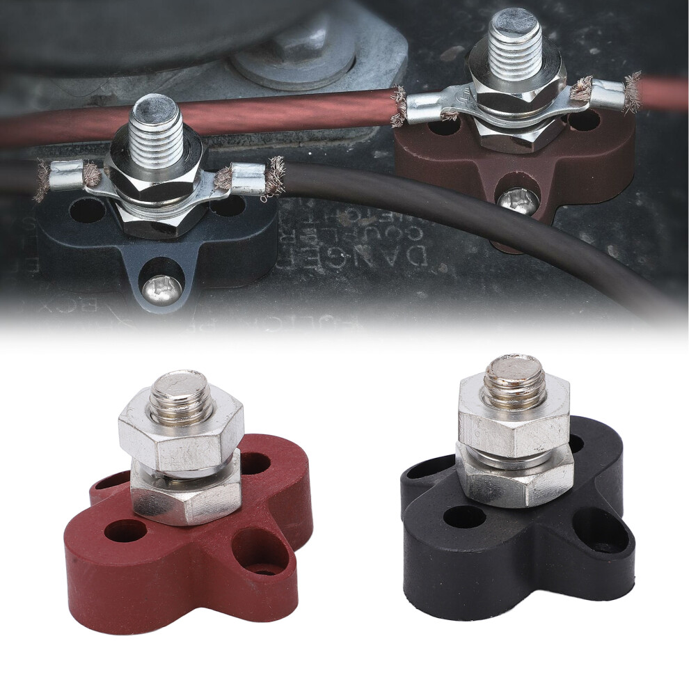 2Pcs M10 Battery Power Junction Post Block Insulated Metal Terminal Stud Dc48v Maximum For Cars Rvs Atvs 4041321680027