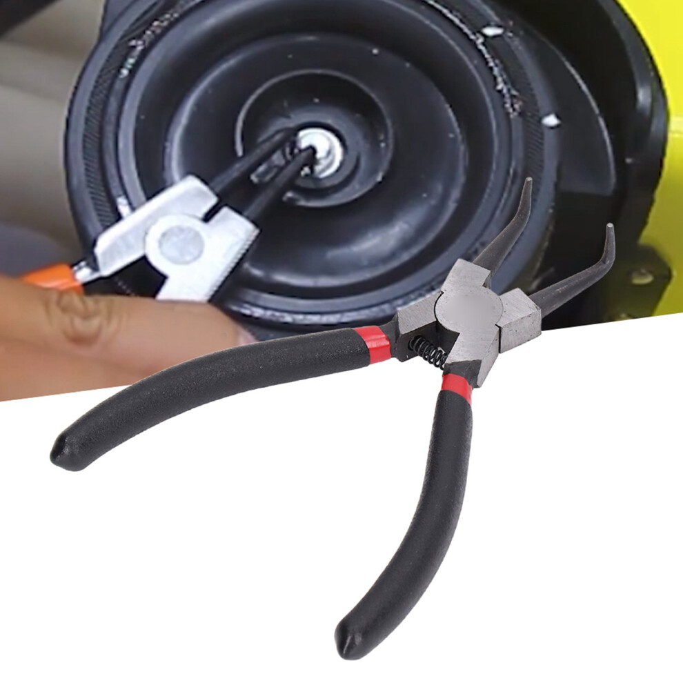 Internal Curved Retainer Ring Pliers Carbon Steel Rubber Circlip Pliers With Immersion Handle 6In 9471321680133