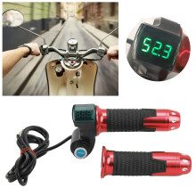 1 paire de poignées d'accélérateur pour vélo électrique, écran LCD vert, couvercle rouge