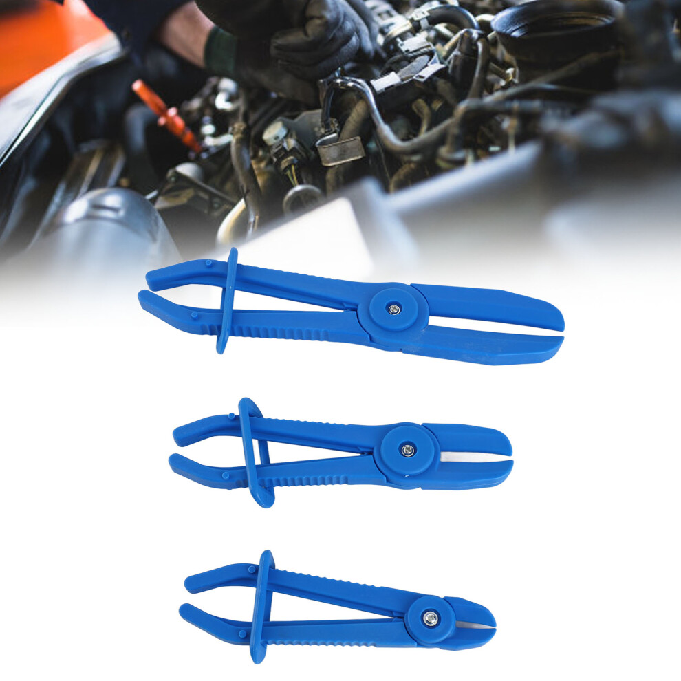 3Pcs Flexible Hose Line Pliers Set Insulated Nylon Brake Fuel Hose Clamps Multiple Sizes Blue 8711321682289