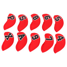 Conjunto de 10 fundas de neopreno para cabezas de hierros, 14x7 cm, rojo