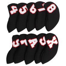 10 piezas de fundas para hierros de golf de neopreno 14x7cm negro