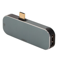 Type C Hub PD Charging Port 5 in 1 Hot Plug Function Silver Aluminum Alloy USB C Hub Multiport Adapter for Tablet