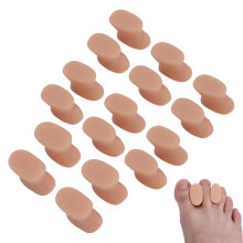 8 paires de séparateurs d'orteils en silicone L/M couleur peau