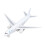 Aeroplano giocattolo 777 in lega Pull-Back bianco 30mAh 8