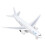 Aeroplano giocattolo 777 in lega Pull-Back bianco 30mAh 13