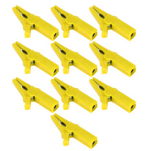 10 piezas de pinza de seguridad 4mm jack 20A/1000V amarillo