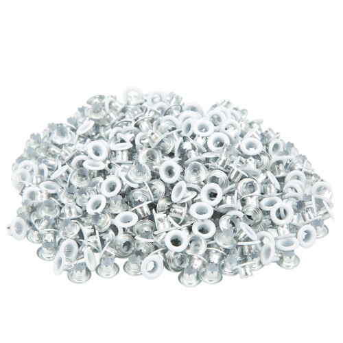 500 piezas de ojal de hierro blanco 4.5x9x5 mm 1