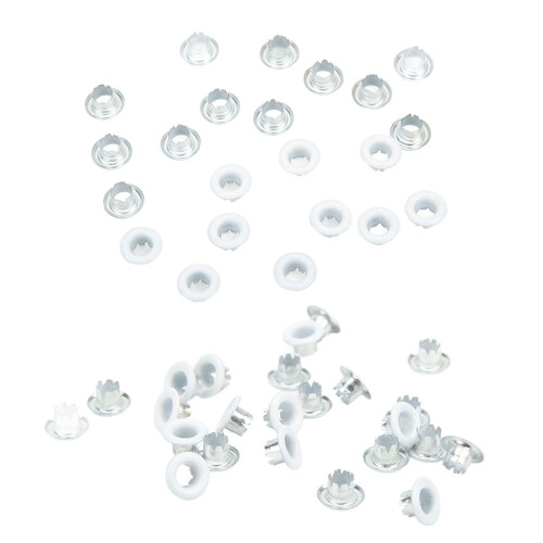 500 piezas de ojal de hierro blanco 4.5x9x5 mm 2