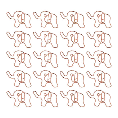 20 pièces de clips en forme d'éléphant en or rose 3.5x3.3cm 1