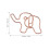 20 pièces de clips en forme d'éléphant en or rose 3.5x3.3cm 3