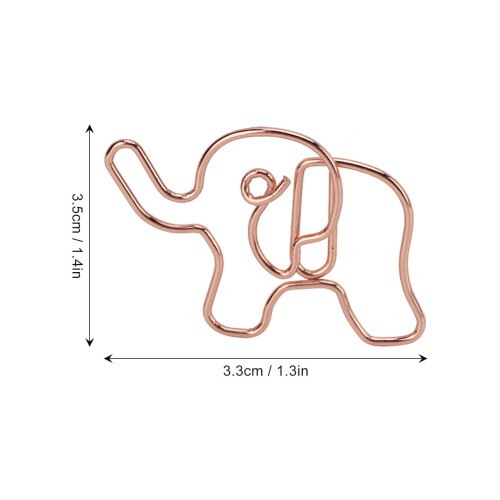 20 pièces de clips en forme d'éléphant en or rose 3.5x3.3cm 2