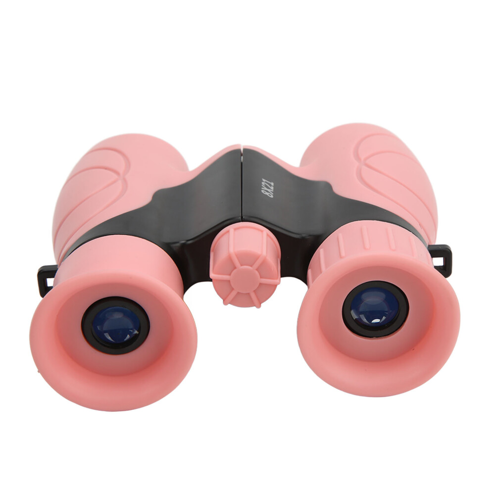 Kids Binoculars 8X Magnification Natural Rubber Glass Optical Lenses Durable Portable High Clarity Mini Binocularspink 8451321691316
