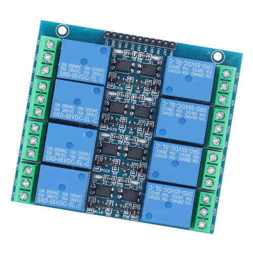 8 Channel Relay Module Optocoupler Isolation Relay Board Onboard EL817 Photocoupler 5V 10A 2