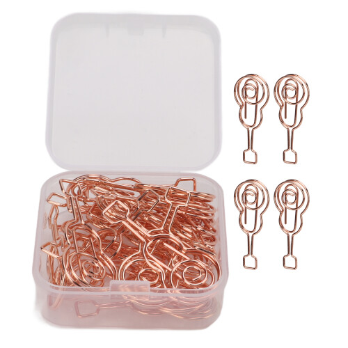 20 pezzi fermacampioni sagomati, a forma di chitarra, oro rosa, 4,1  1,8 cm 1
