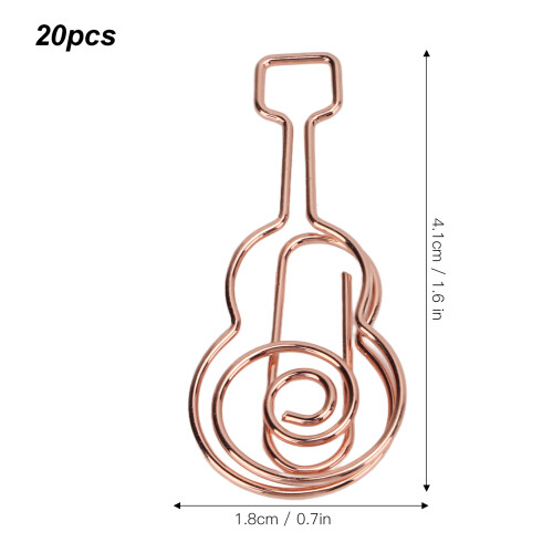 20 pezzi fermacampioni sagomati, a forma di chitarra, oro rosa, 4,1  1,8 cm 2