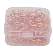 20 clips de papel en forma de guitarra oro rosa 4.1x1.8cm