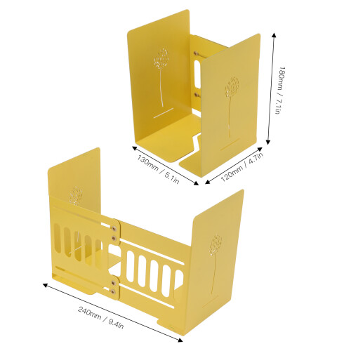 Soporte para libros retráctil - Hierro, Amarillo, Ajustable 2